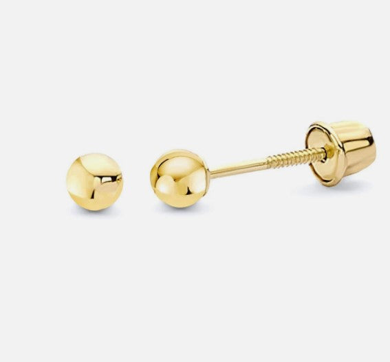 14k Yellow Gold Ball Stud Children&