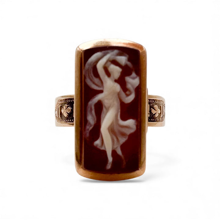 14k Rose Gold Agate Estate Ring