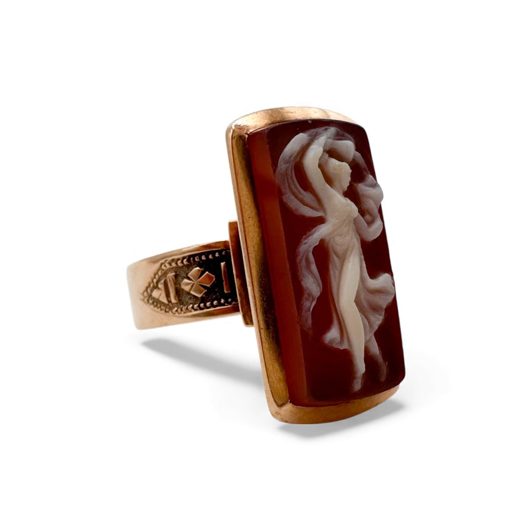 14k Rose Gold Agate Estate Ring