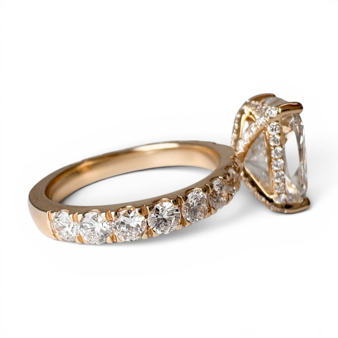 4.02ct D VS1 Cushion Lab Diamond Engagement Ring