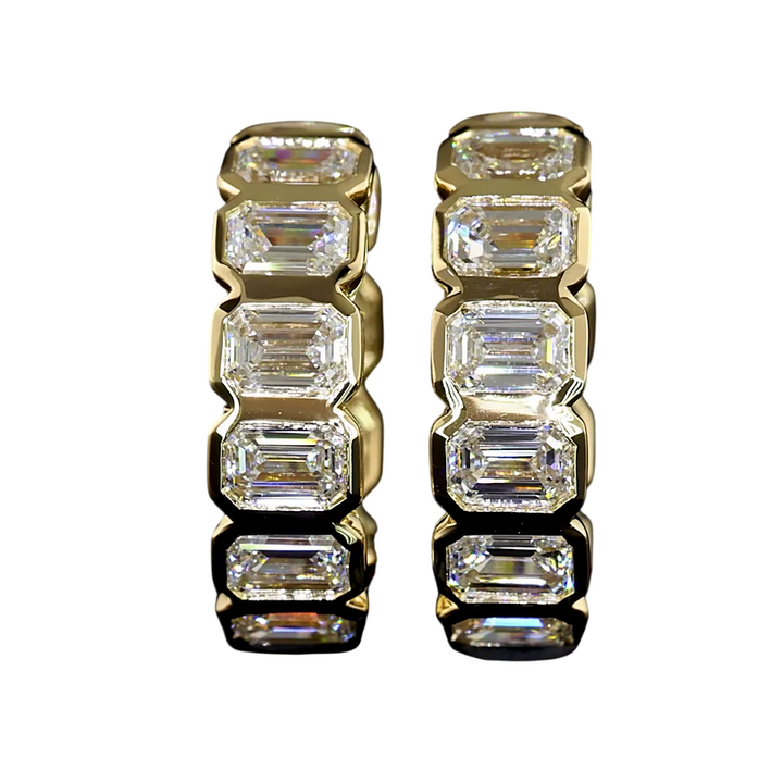 14k Yellow Gold Lab Grown Diamond Earrings 1.80 cttw