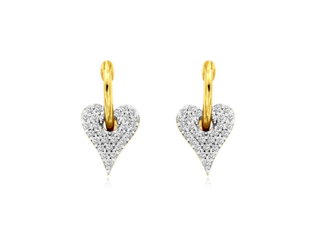 14k Yellow Gold Huggies Diamond Earrings 0.23 cttw