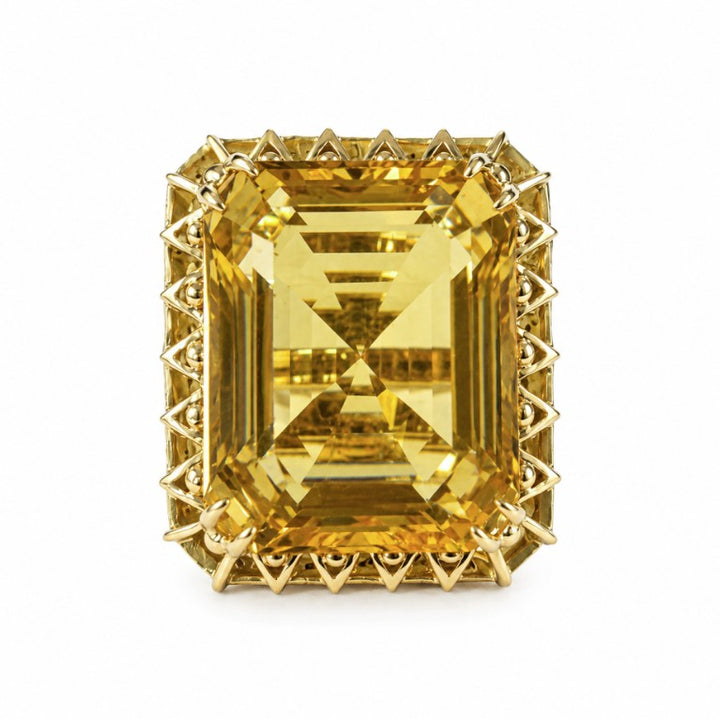 Estate 18k Yellow Gold Orthoclase Ring