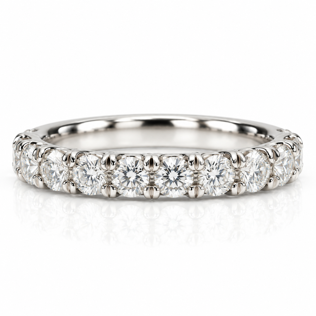 14k White 0.50ctw Round Lab Grown Diamond Wedding Band