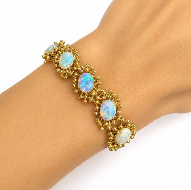 18k Yellow Estate Opal Bracelet