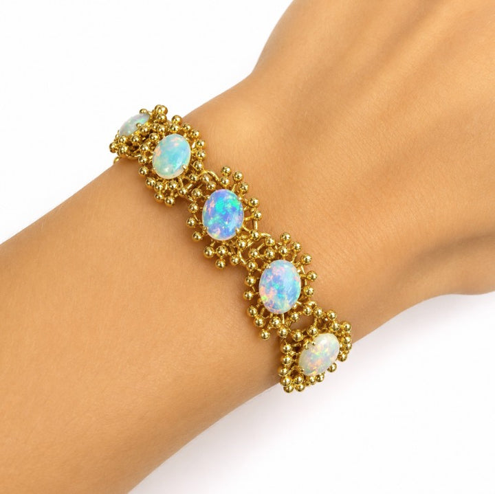 18k Yellow Estate Opal Bracelet