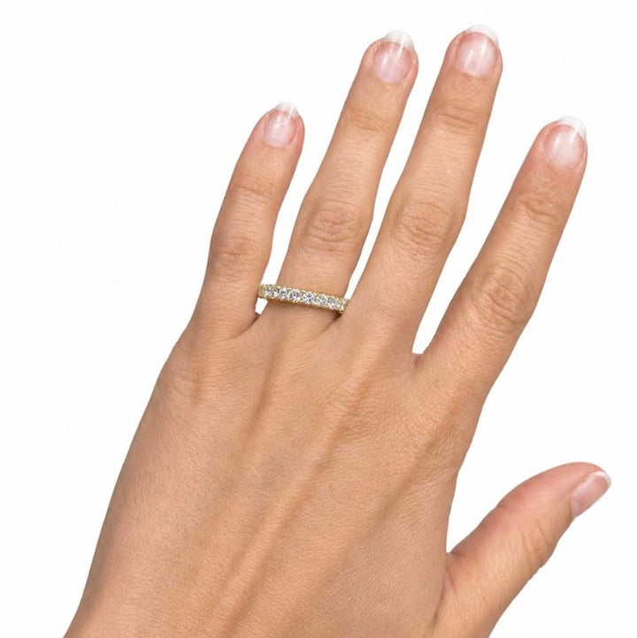 14k Yellow Prong Set 1ctw Diamond Wedding Band