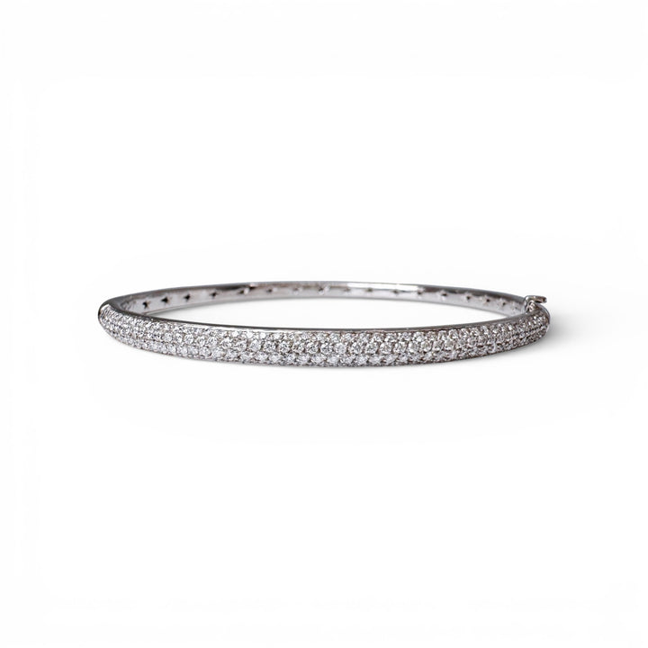 18k White Gold Bangle Diamond Estate Bracelet