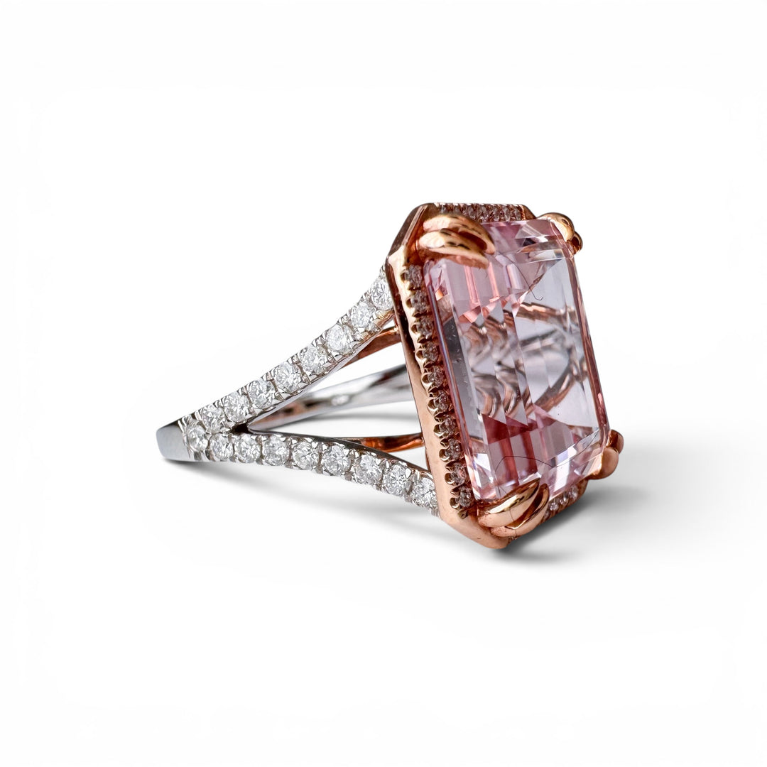 14k Two Tone Kunzite Gemstone Ring