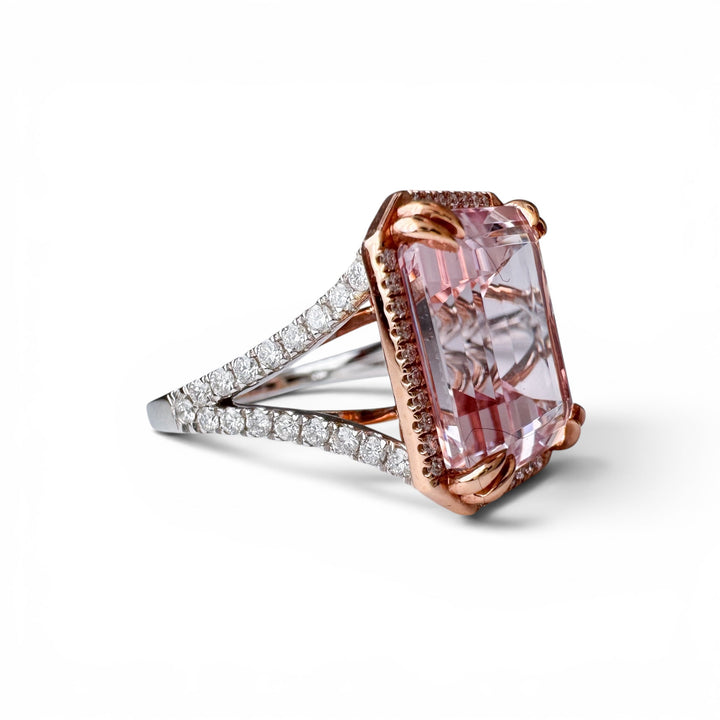 14k Two Tone Kunzite Gemstone Ring
