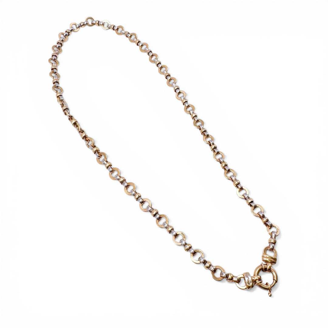 18k Two Tone Open Link Estate Chain