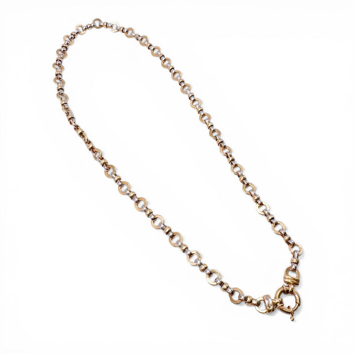 18k Two Tone Open Link Estate Chain