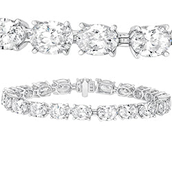 14k White Gold Lab Grown Diamond Bracelet 21.00 cttw