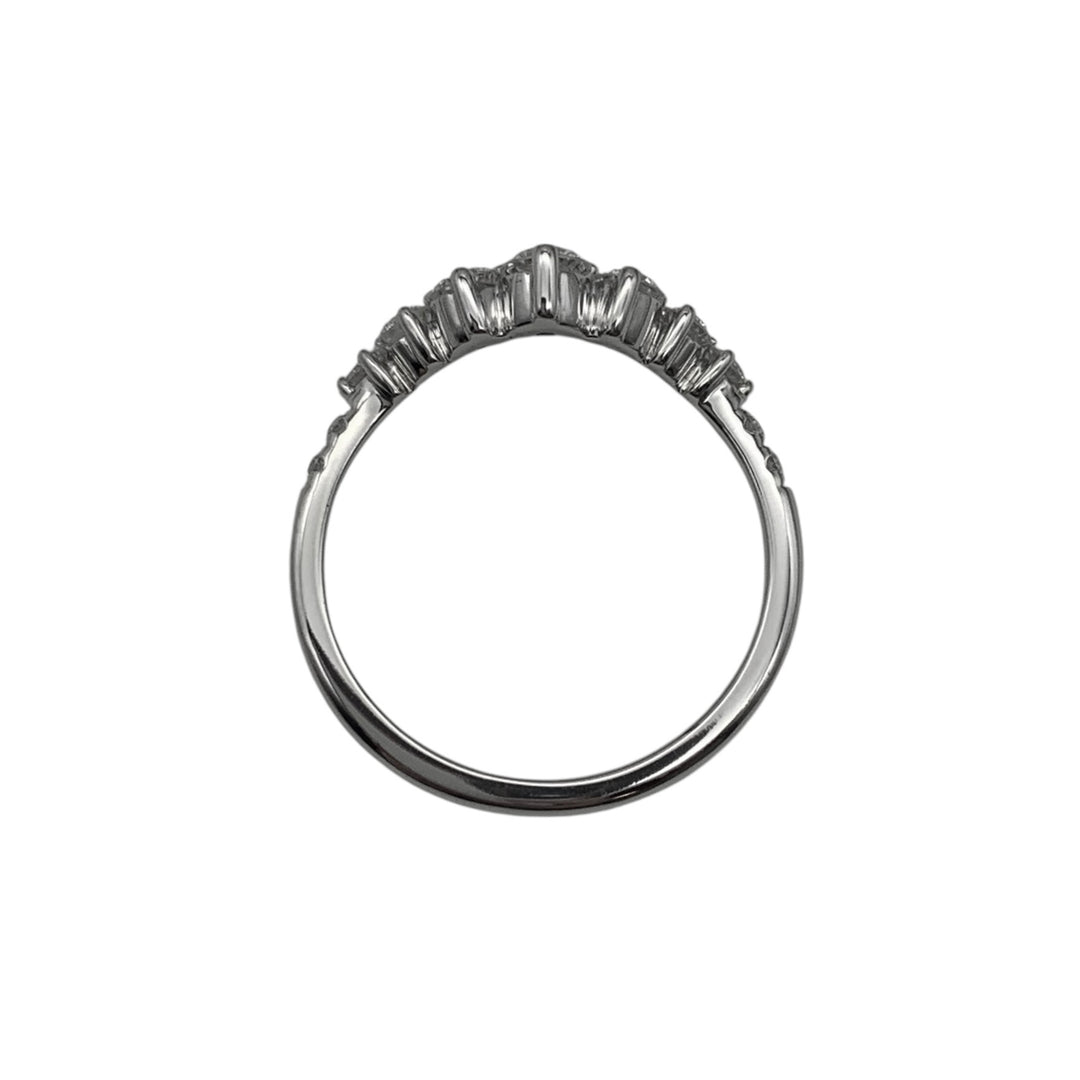 14k White Gold Curved Prong Set 0.34ctw Round Lab Grown Diamond Wedding Band