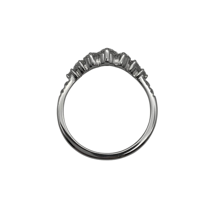 14k White Gold Curved Prong Set 0.34ctw Round Lab Grown Diamond Wedding Band