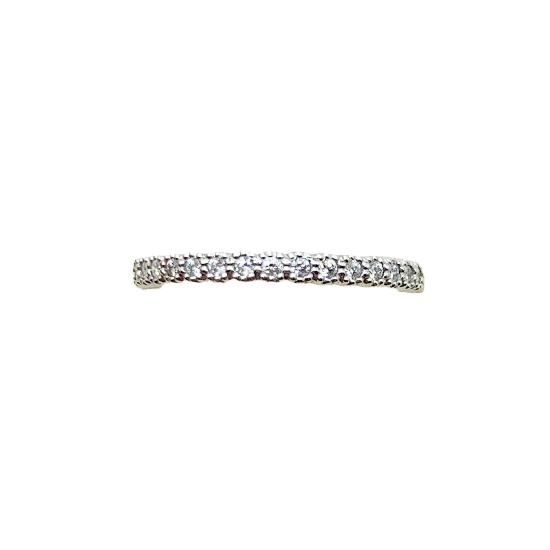 14k White Gold Bezel Set 0.33ctw Round Diamond Wedding Band