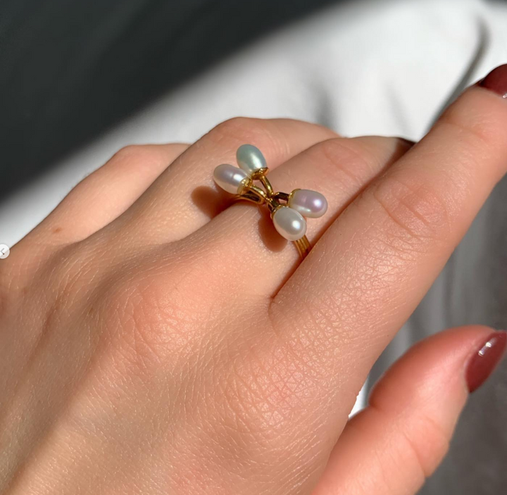 14k Yellow Gold Pearl Estate Ring