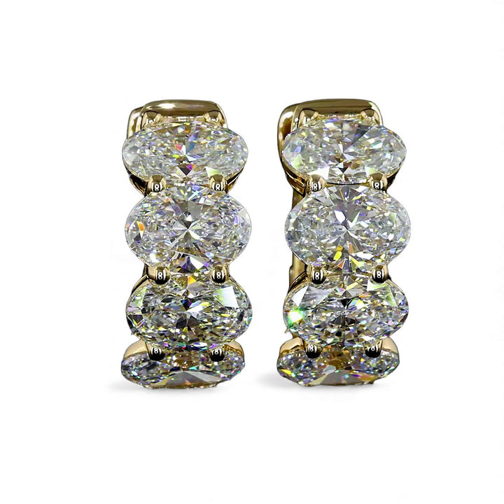 14k Yellow Gold Lab Grown Diamond Earrings 3.62 cttw