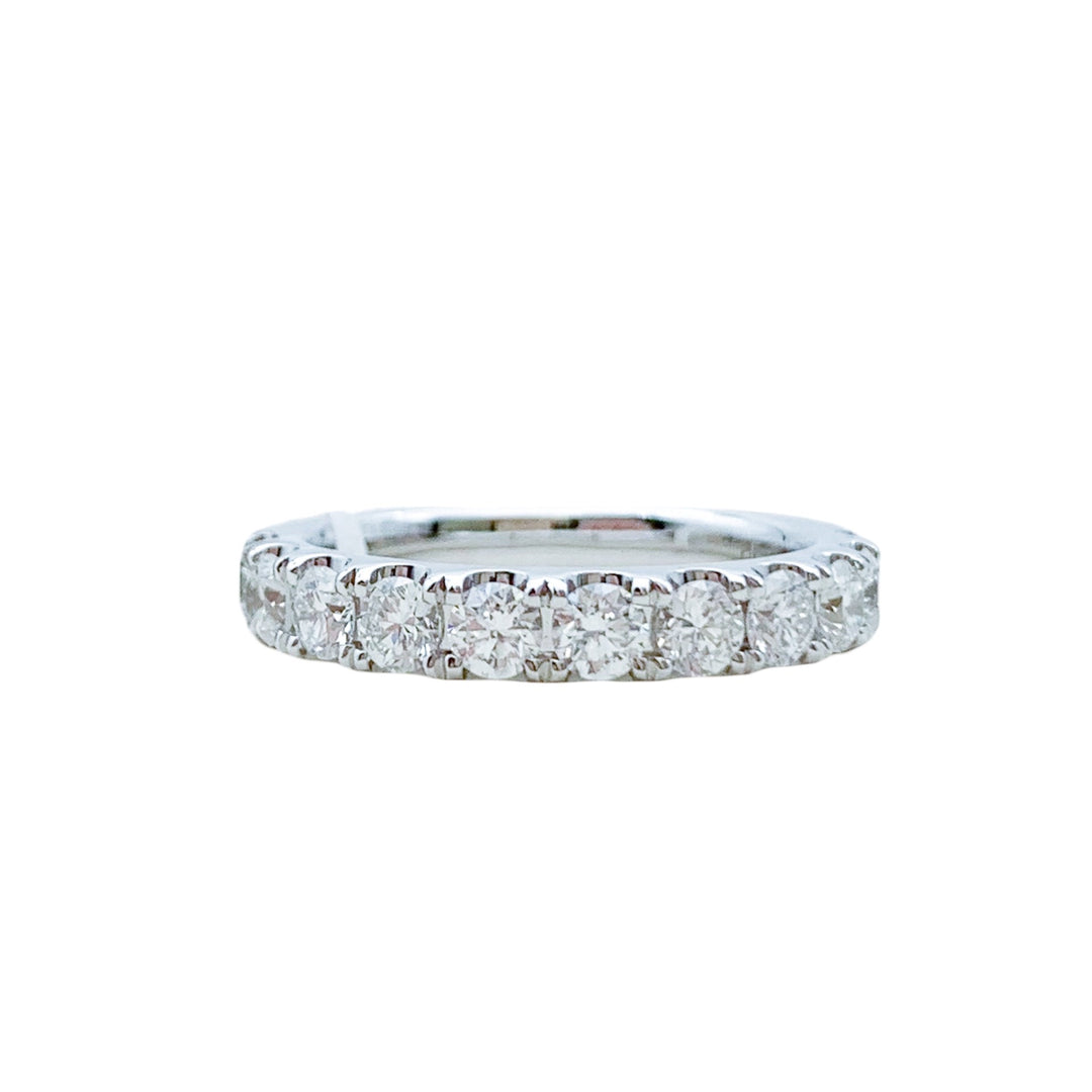 14k White Gold Prong Set 1.30ctw Diamond Wedding Band