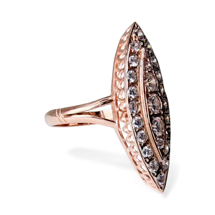 14k Rose Gold Cluster Estate Ring