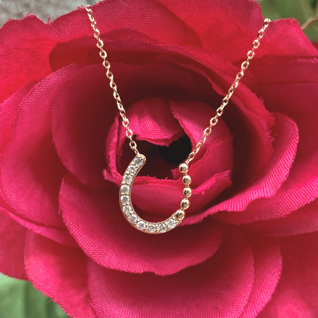 14k Rose Gold Diamond Necklace