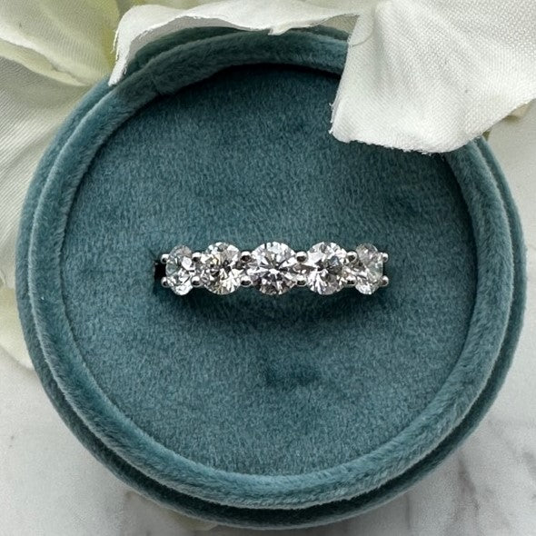 Platinum White Gold Prong Set 2.65ctw Round Lab Grown Diamond Wedding Band