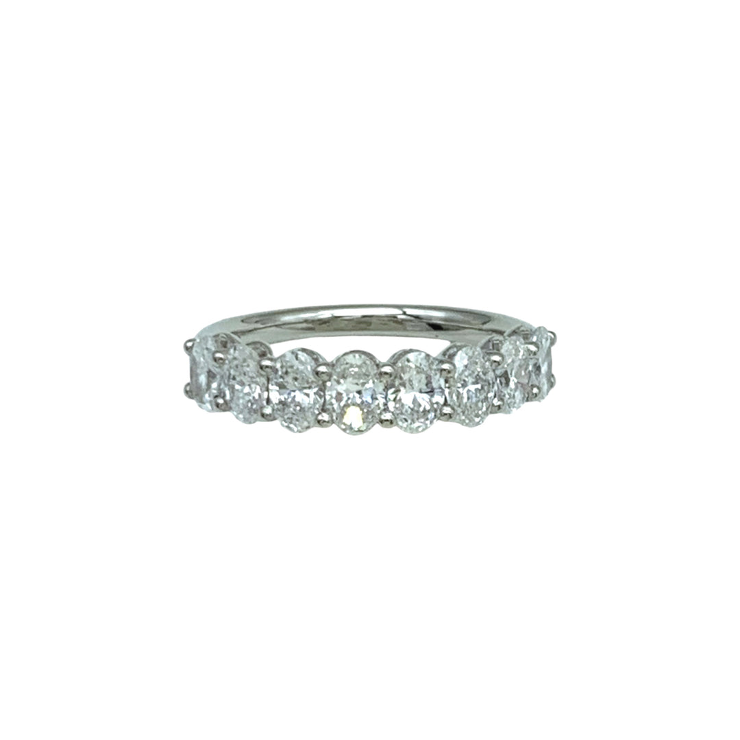 Platinum White Gold Half Anniversary 1.58ctw Oval Diamond Wedding Band