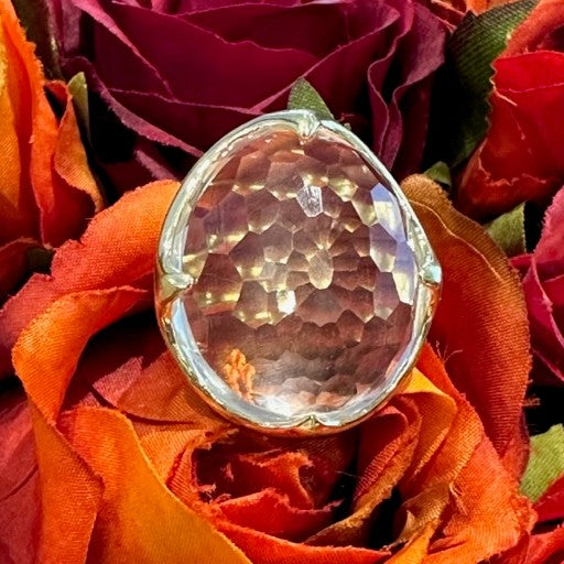 18k Yellow Gold Estate Quartz Designer Ring