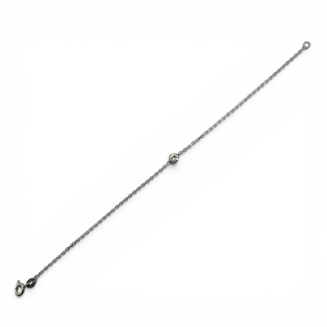 14k White Gold Solitiare Lab Grown Diamond Bracelet