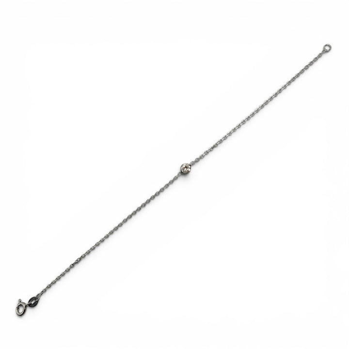 14k White Gold Solitiare Lab Grown Diamond Bracelet