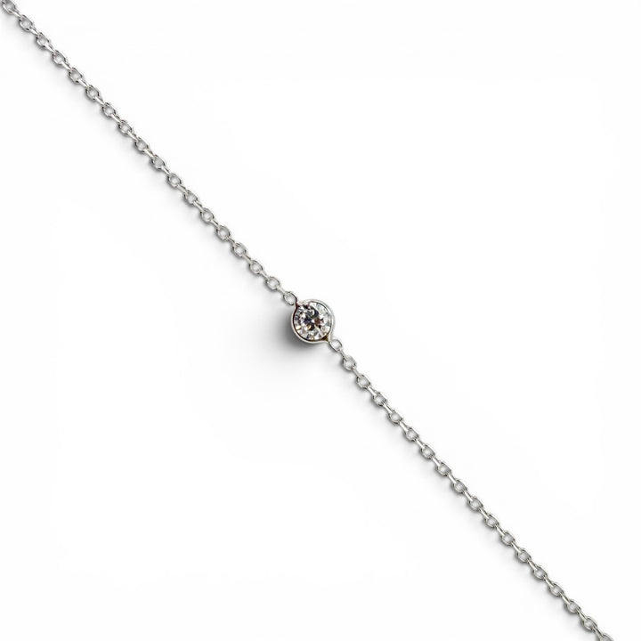14k White Gold Solitiare Lab Grown Diamond Bracelet