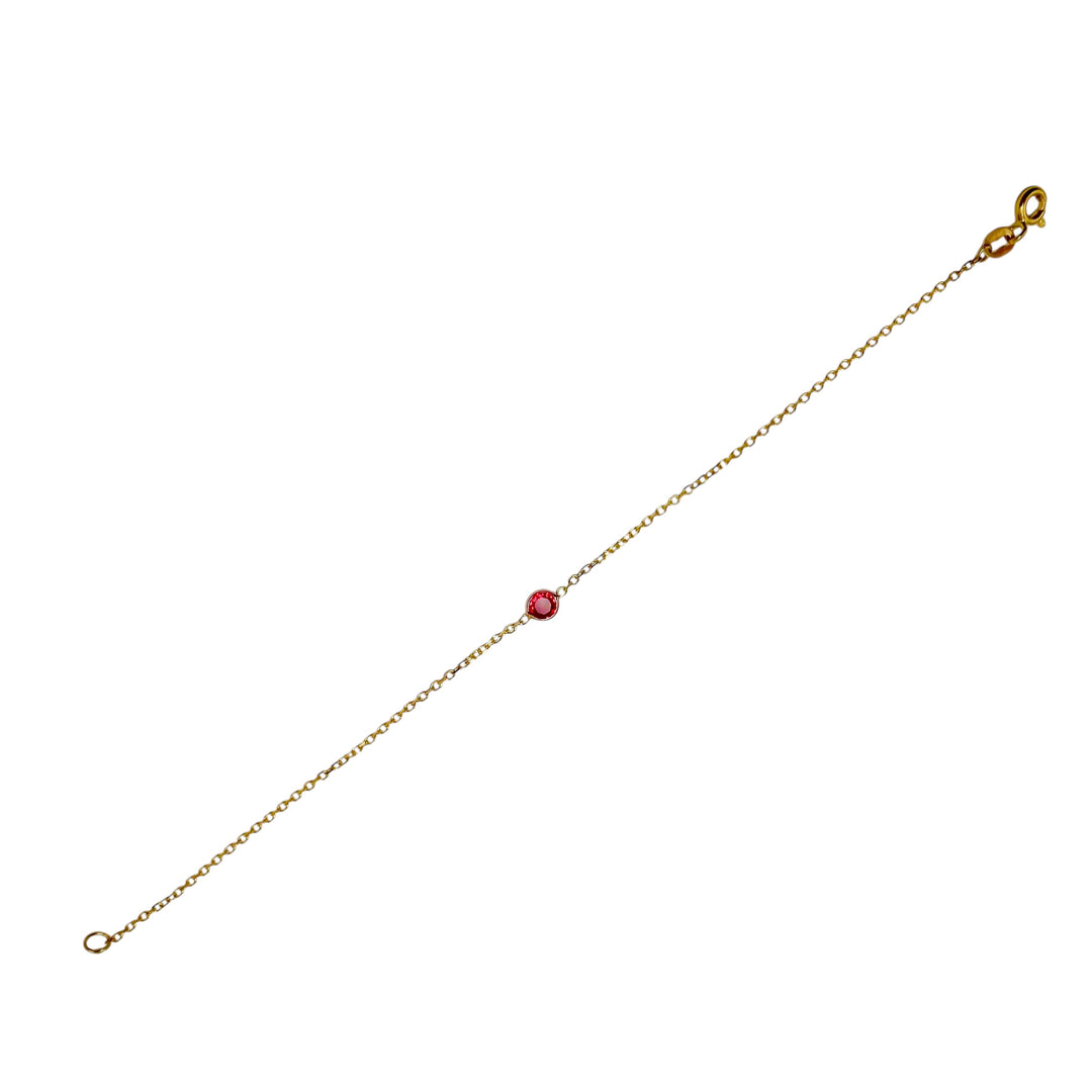 14k Yellow Gold July Birthstone Bracelet