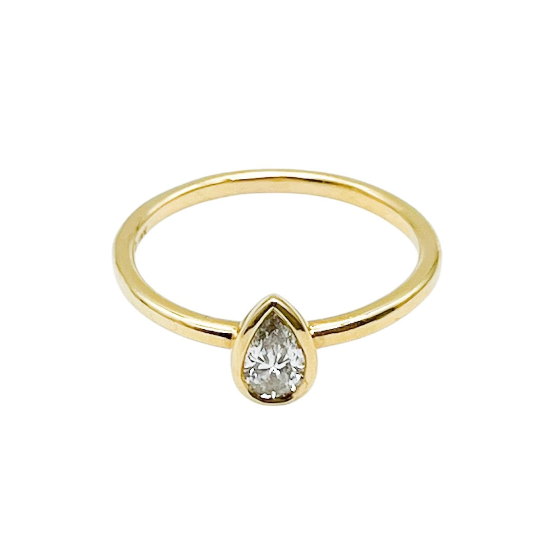 18k Yellow Gold Geometric Diamond Estate Ring