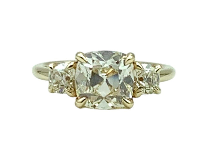 14k Yellow Gold 3 Stone Engagement Ring