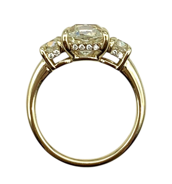 14k Yellow Gold 3 Stone Engagement Ring