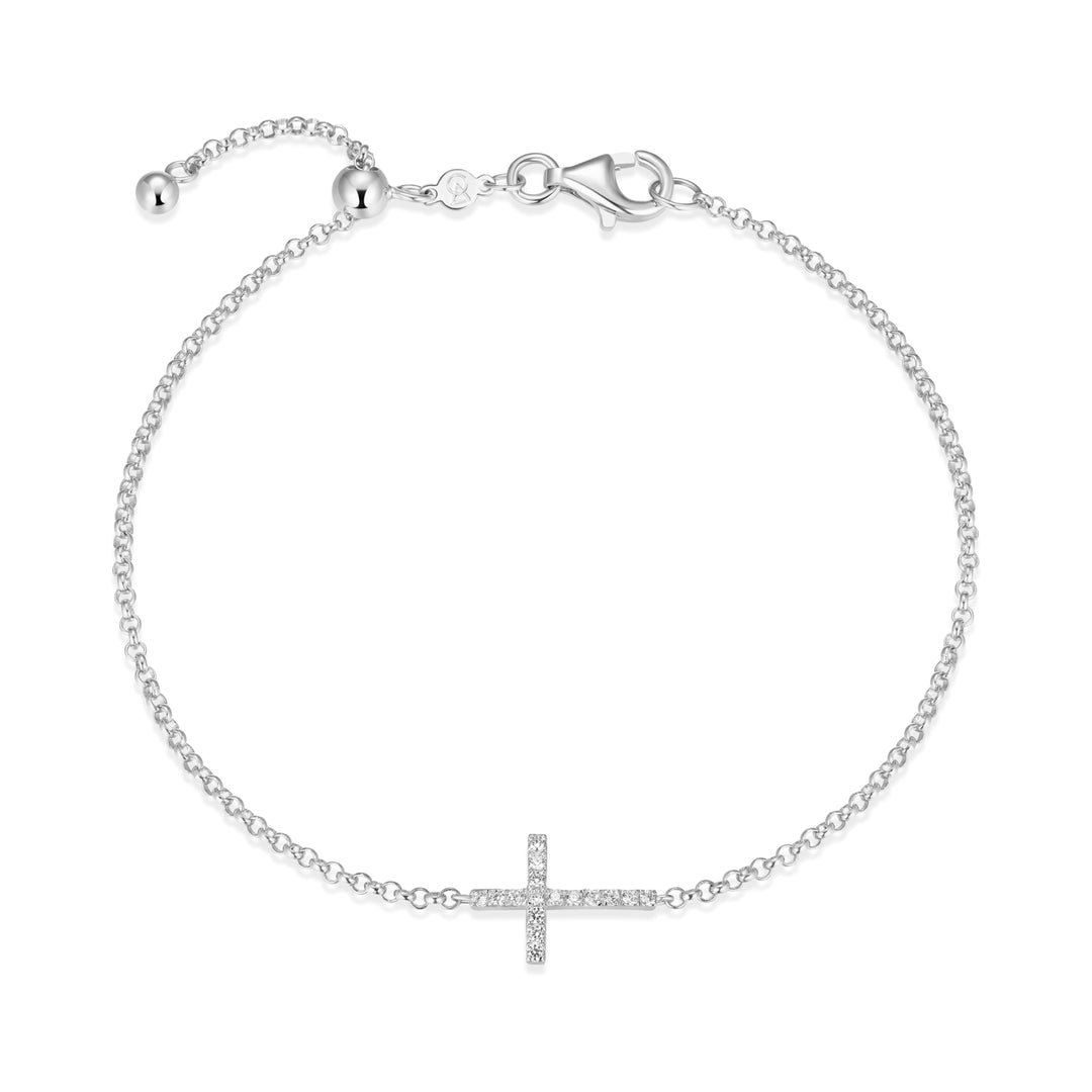 Sterling Silver White Cable Link Bracelet