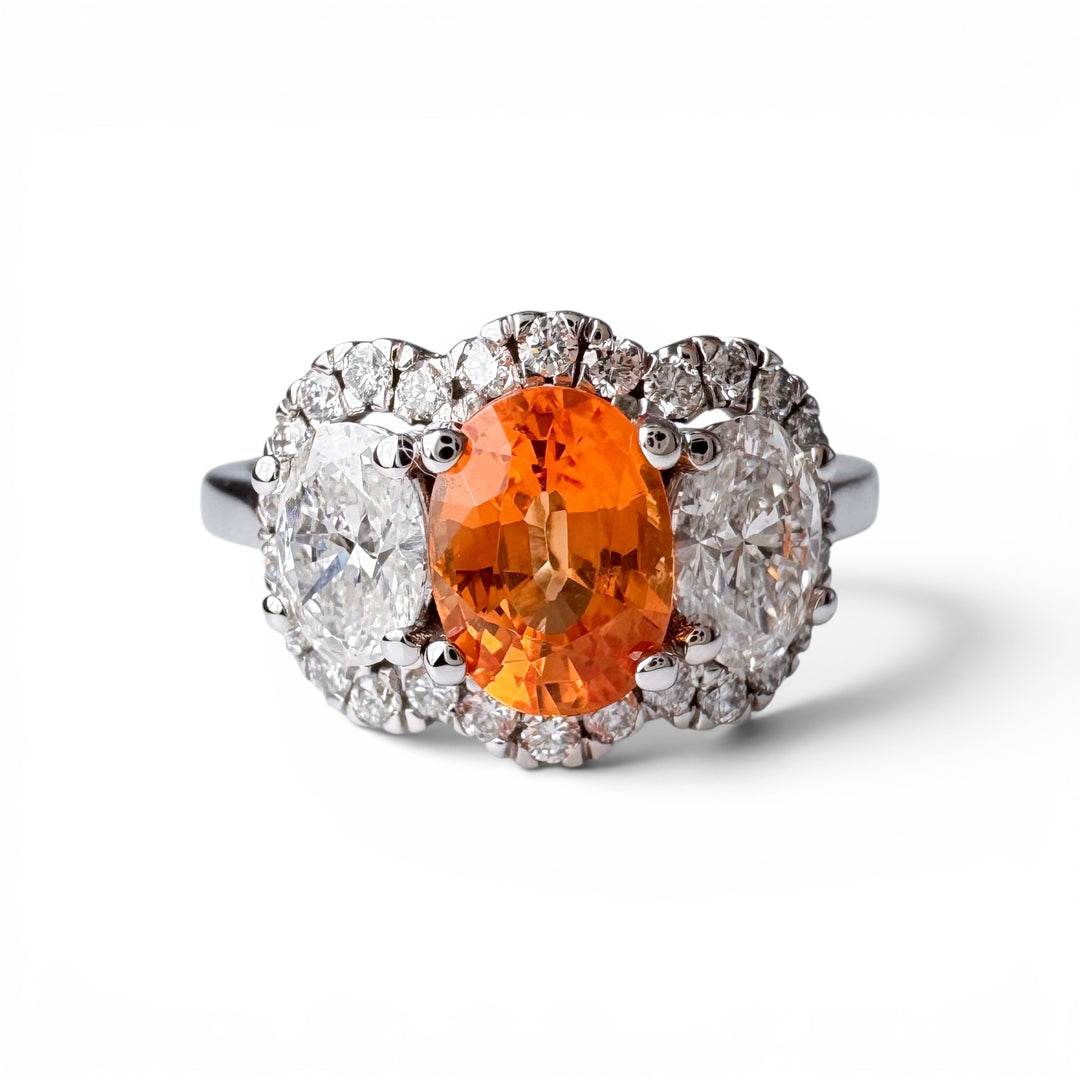 14k White Gold Garnet Gemstone Ring
