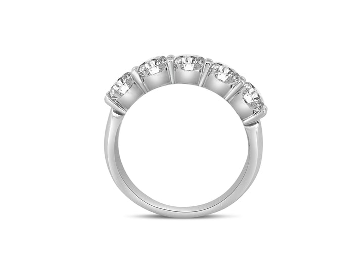 Platinum 5 Stone 1.59ctw Round Diamond Wedding Band