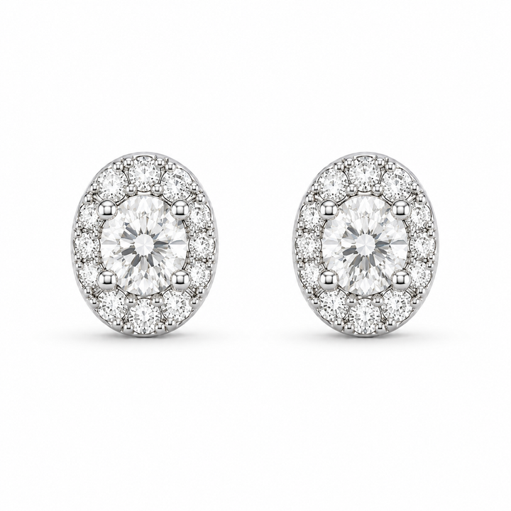 10k White Stud Diamond Estate Earrings