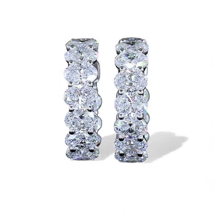 14k White Gold Lab Grown Diamond Earrings 5.20cttw