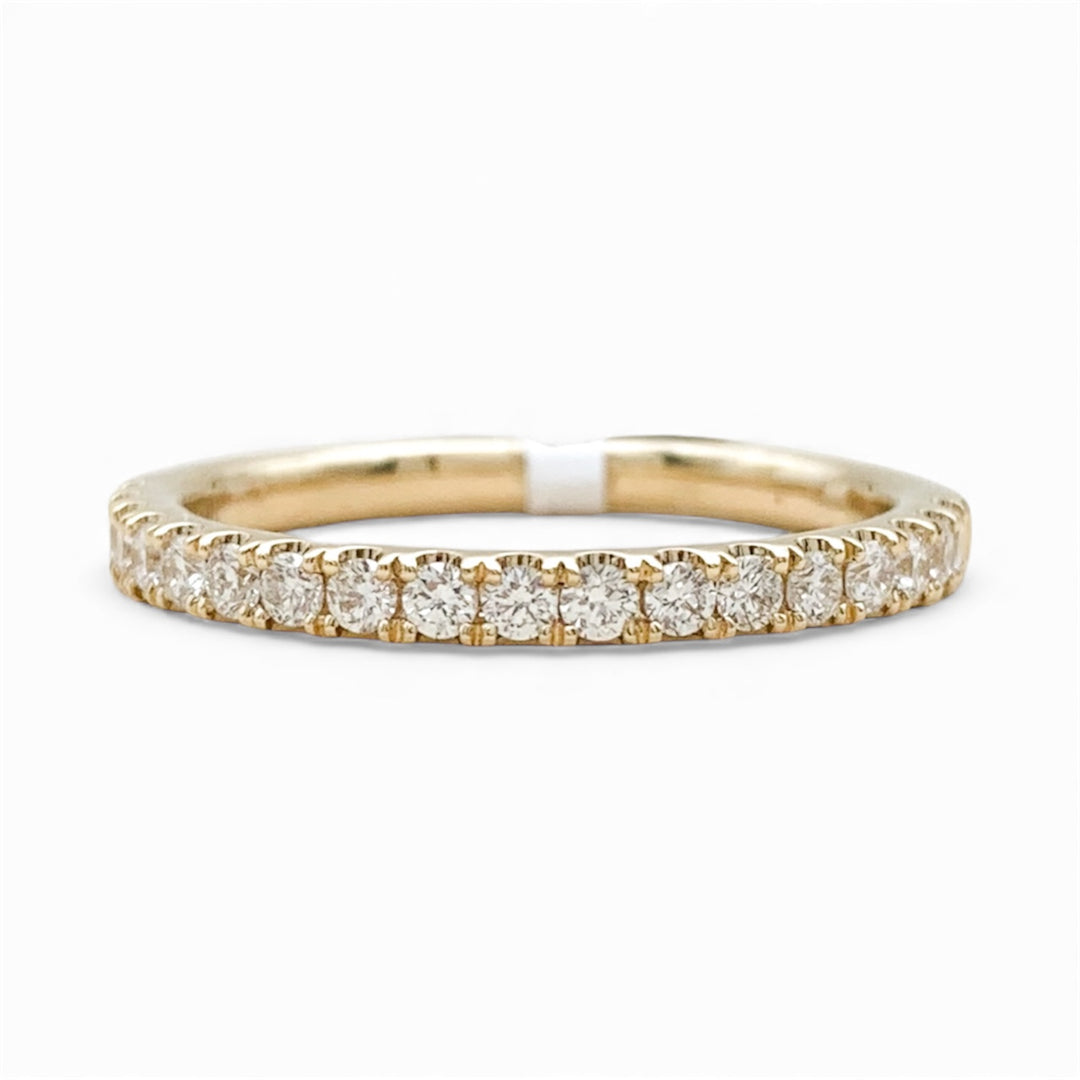 14k Yellow Gold Prong Set Diamond Wedding Band