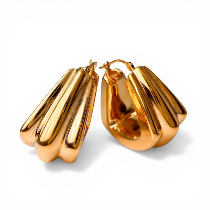 14k Yellow Gold Chunky Estate Earrings