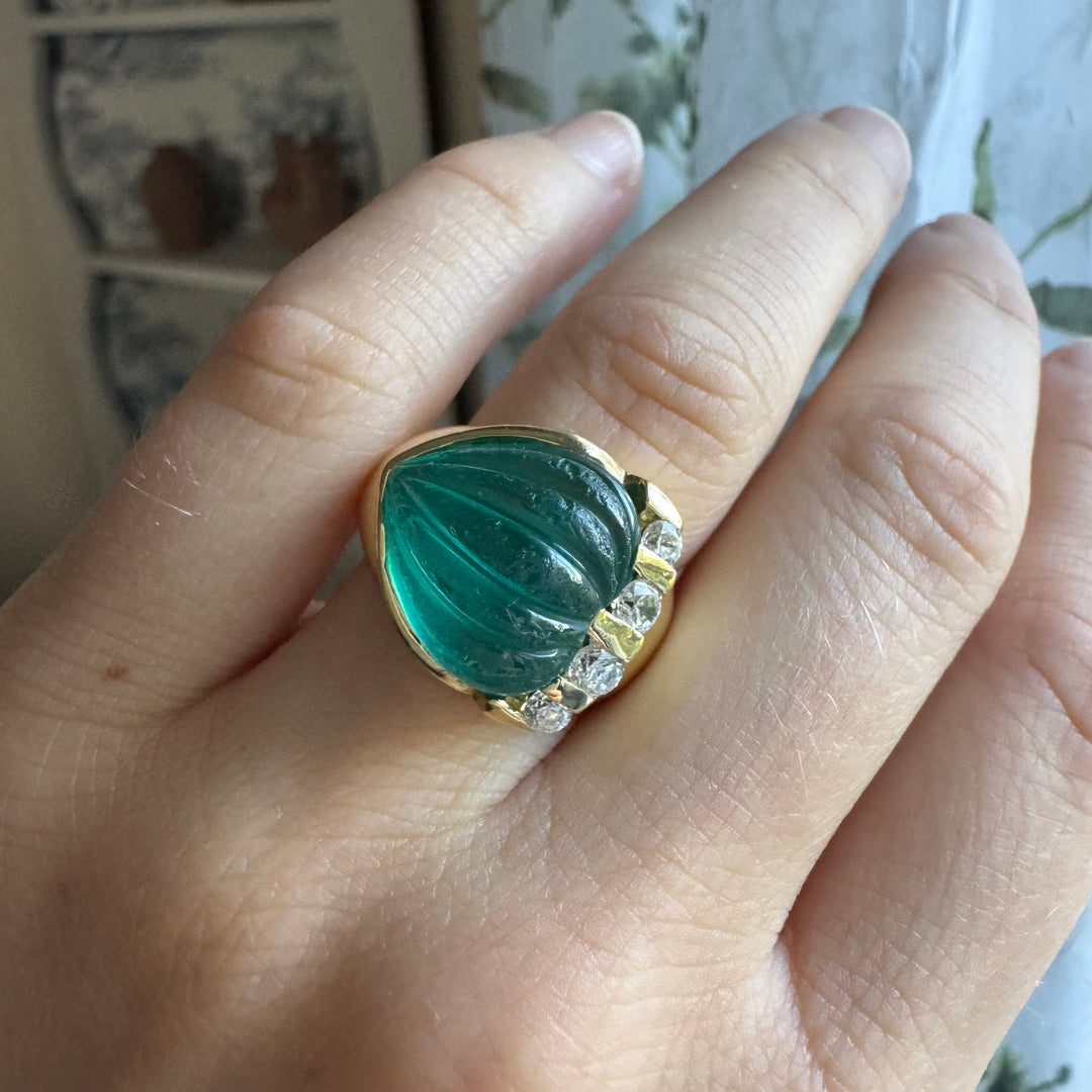 18k Yellow Gold Gemstone Estate Ring