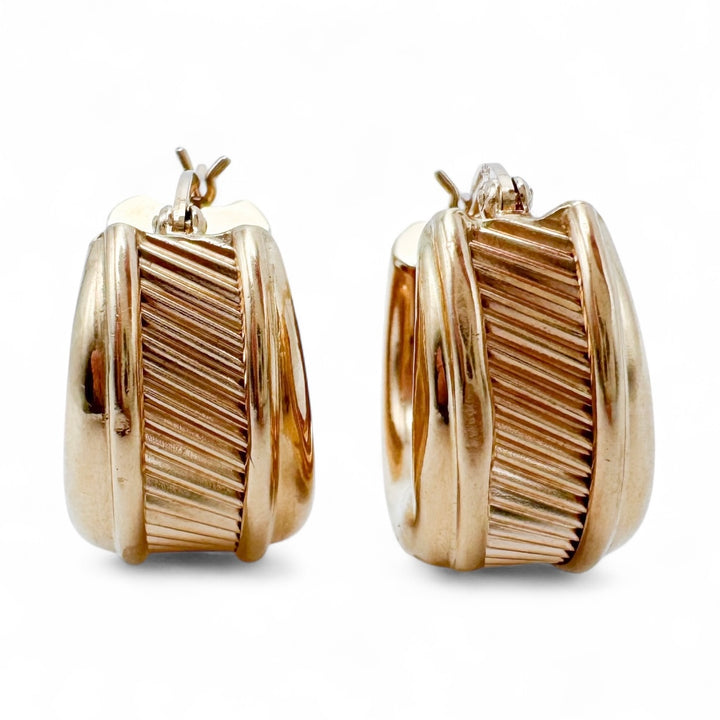 14k Yellow Gold Small Hoop Estate Earrings