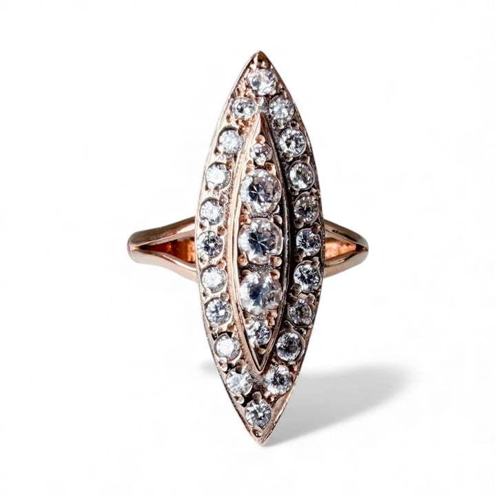14k Rose Gold Cluster Estate Ring