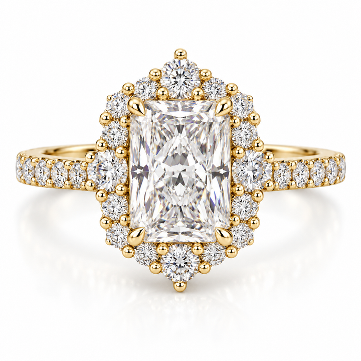 14kt Yellow Gold Diamond Halo Engagement Ring Mounting