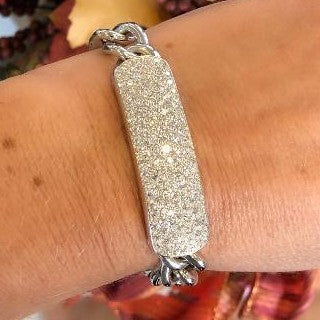 18k White Gold Estate Diamonds Designer Bracelet