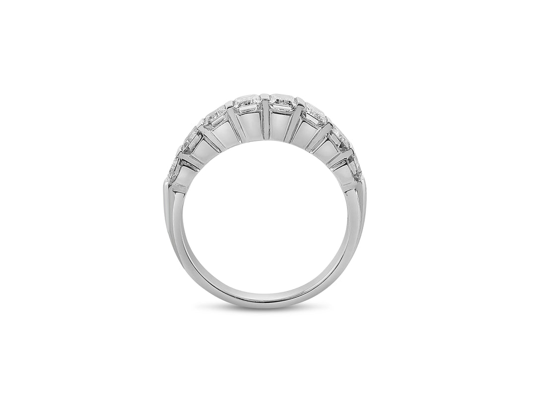 Platinum Bar Set 1.49ctw Emerald Diamond Wedding Band