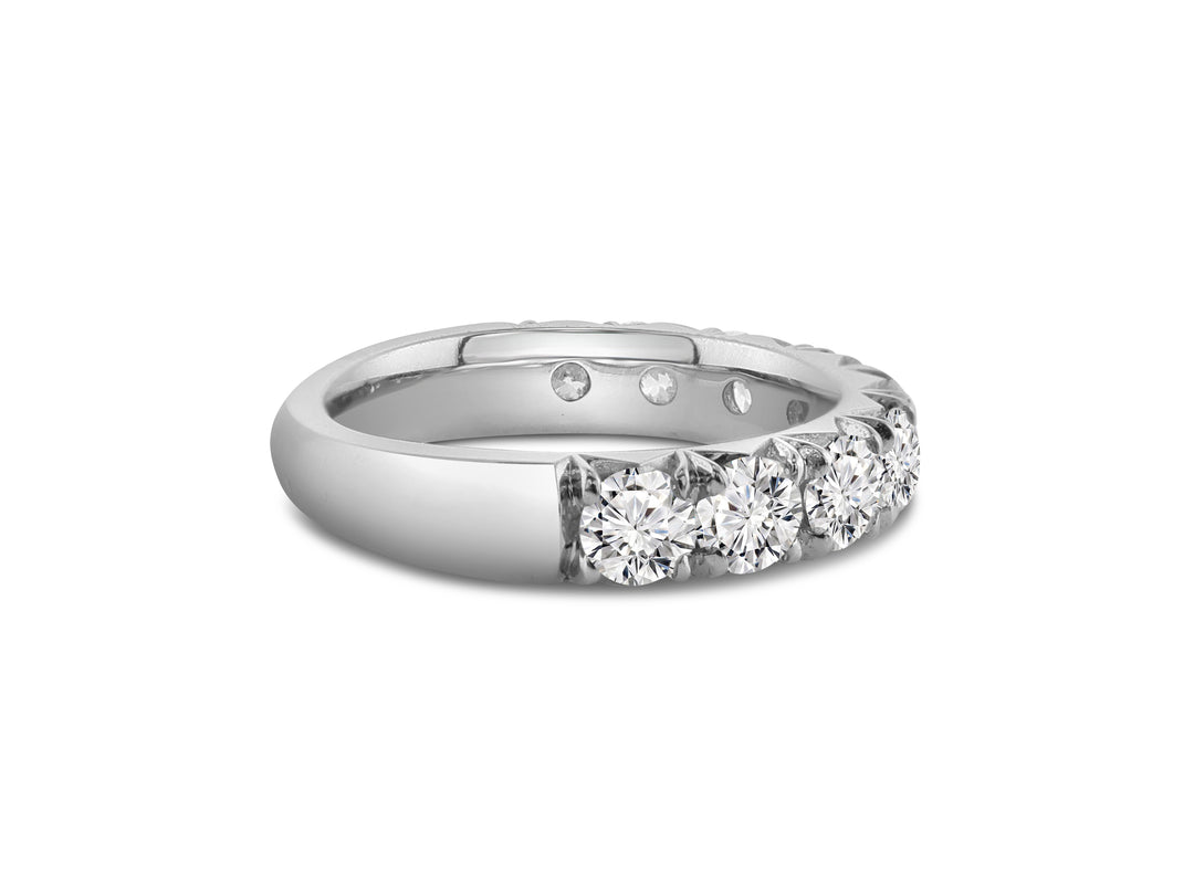 Platinum Prong Set 1.70ctw Round Diamond Wedding Band