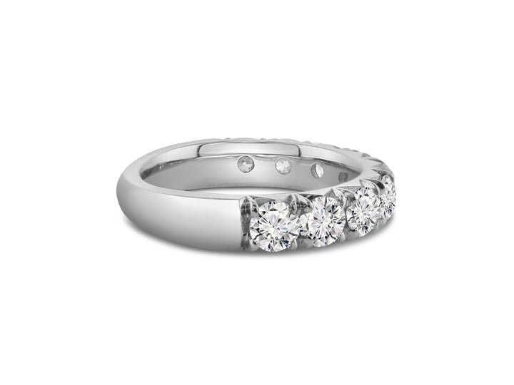 Platinum Prong Set 1.70ctw Round Diamond Wedding Band